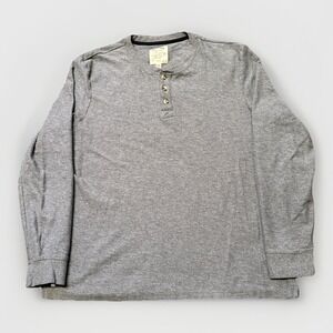 Fat Face Long Sleeve Henley Shirt Mens XXL Gray Casual Pullover